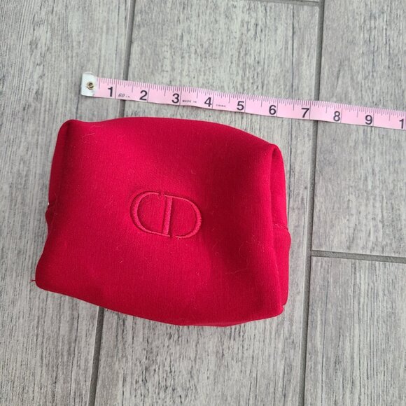 Christian Dior Beauty Red Cosmetic Makeup Bag Travel Pouch - Picture 6 of 9